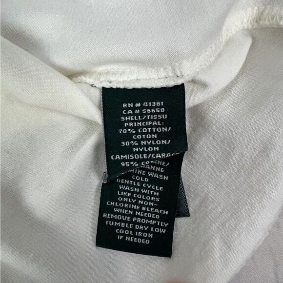 Ralph Lauren Boho Cottagecore Lace Sheer Overlay Cami 2 Piece Boxy blouse M - Picture 4 of 12